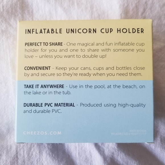 💥 Cheezos Inflatable Unicorn Cupholder Set - Picture 2 of 3